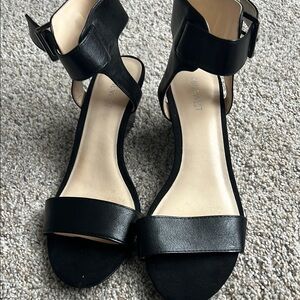 Nine West Black Sandals with High Heel and Ankle Strap